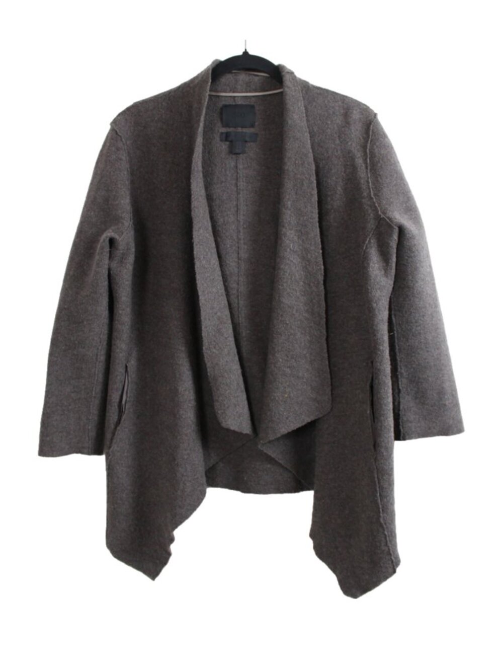 500 Maison Cinqcent Wool Draped Open Front Cardigan Size 10